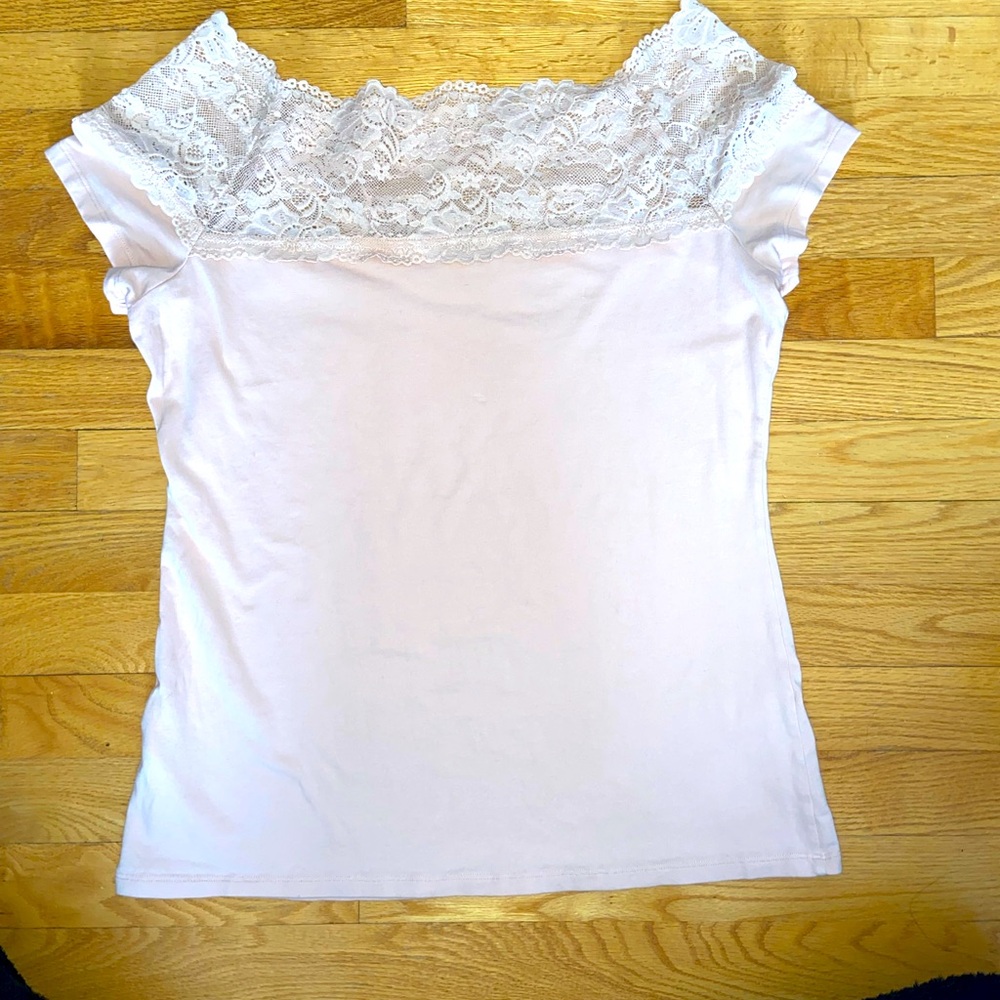 Lace Trim Off-Shoulder Top